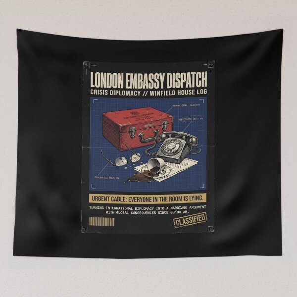 Item preview, London Embassy Dispatch Crisis Diplomacy Political Thriller Parody designed and sold by Mircea786.