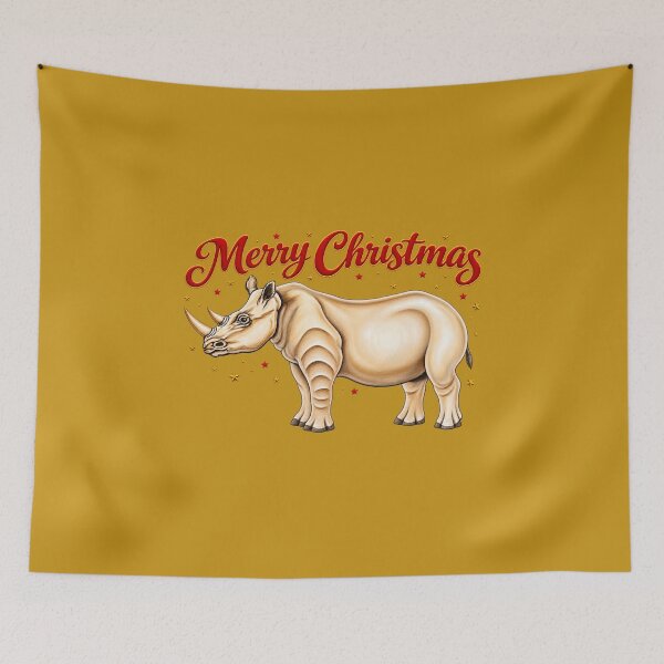 Item preview, Merry Christmas Rhino – African Wildlife Holiday Design designed and sold by annenambiro.