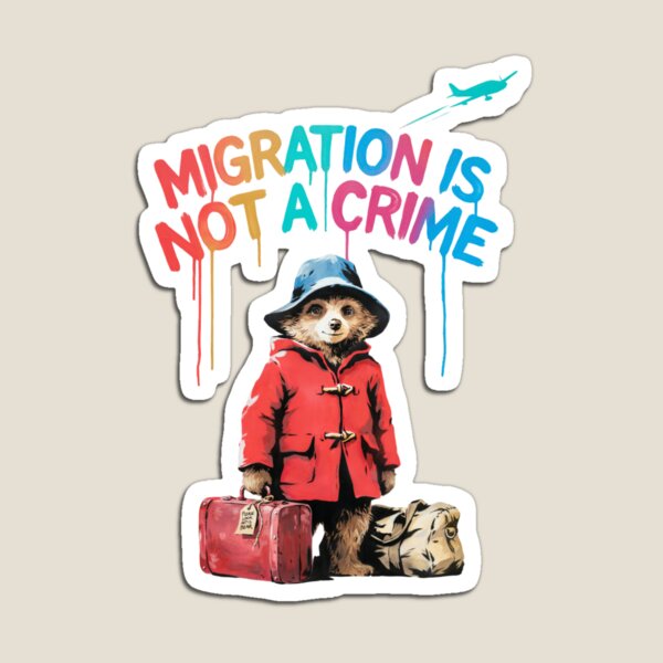 Item preview, Banksy Bear - Migration is not a crime designed and sold by 123ks.
