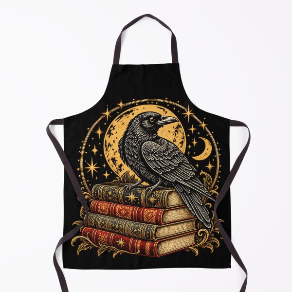 Item preview, Raven on Books Crescent Moon Dark Academia Design designed and sold by Martin's_Design.