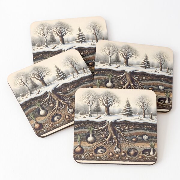Item preview, Winter Woodland Underground Burrows and Hibernating Animals designed and sold by Sybille-Yates.