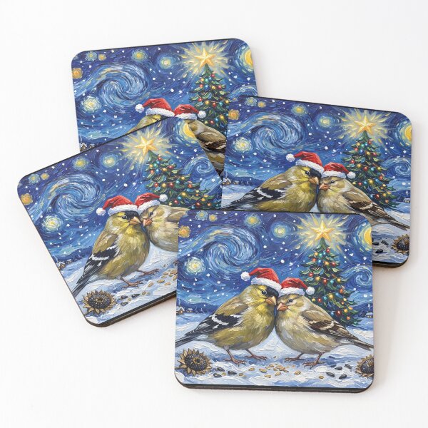 Item preview, Starry Night Goldfinches designed and sold by Tiffany Roy.