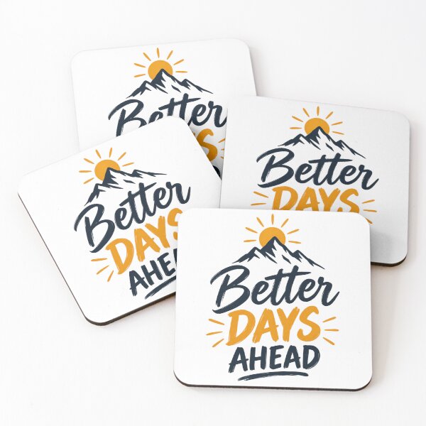 Item preview, Better Days Ahead Motivational Mountain Nature Sun Typography designed and sold by Designs248877.