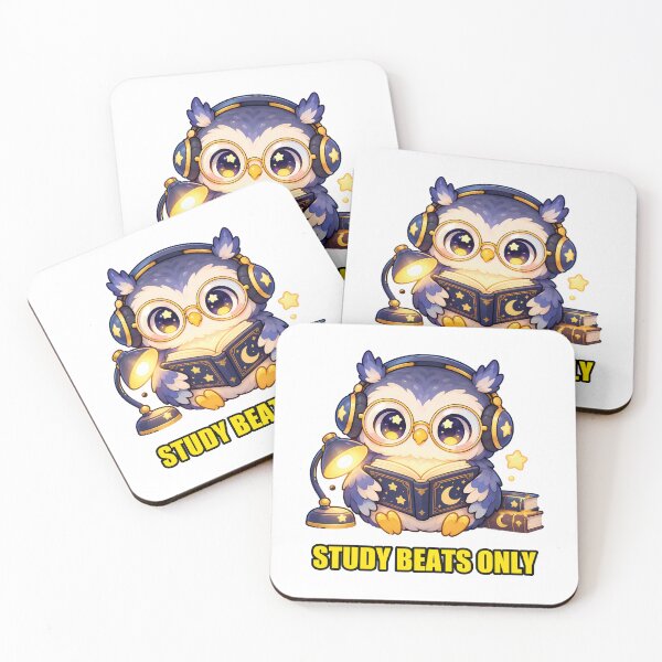 Item preview, Study Beats Only - Owl Studying with Headphones Lamp and Boo designed and sold by T0LD Studio.