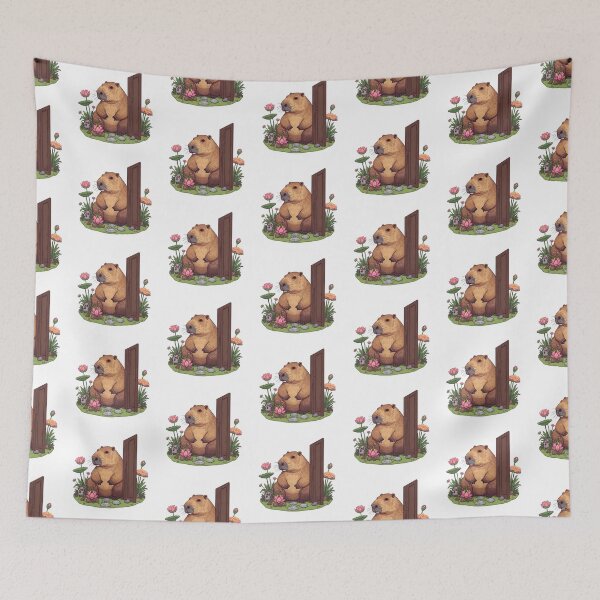 Item preview, Capybara Zen Garden Bouncer designed and sold by catcurio.