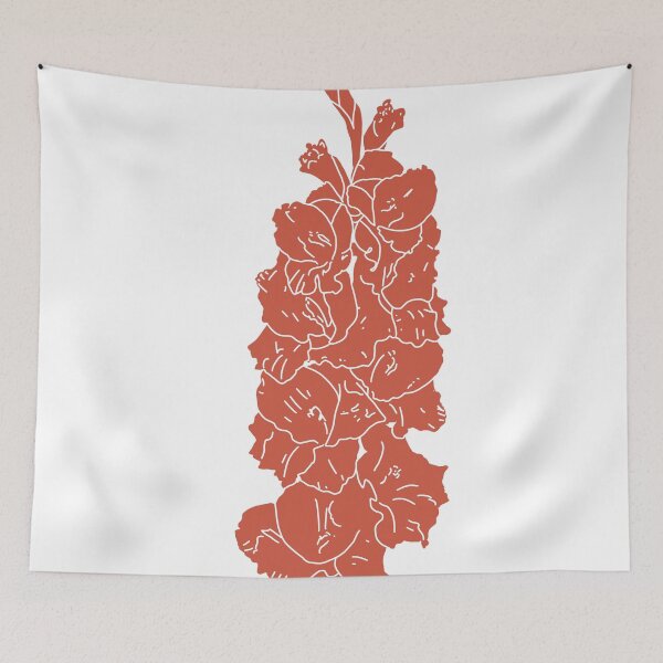 Item preview, Dark Coral Gladiolus Minimalist Botanical Illustration designed and sold by  CharlottePorterArt.