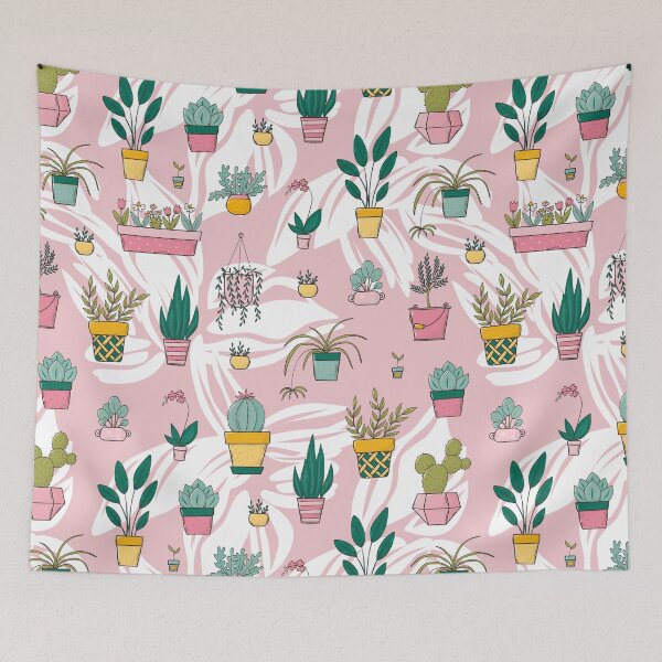 Item preview, Pink Plant Pattern  designed and sold by April Long Designs.