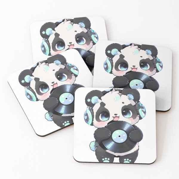 Item preview, Panda Holding Vinyl Record with Headphones Cute Chill Music designed and sold by T0LD Studio.