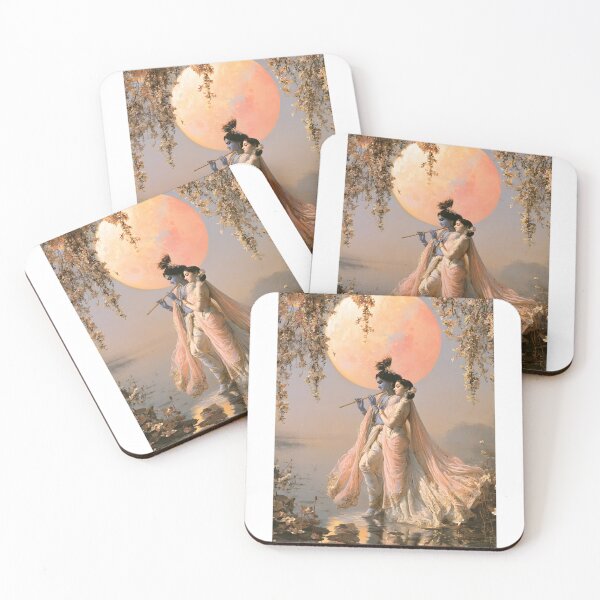 Item preview, Boho Radha Krishna Playing Flute Hindu Indian Art designed and sold by Instant Printing.