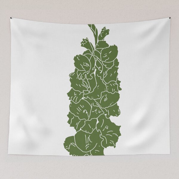 Item preview, Camo Green Gladiolus Minimalist Botanical Illustration designed and sold by  CharlottePorterArt.