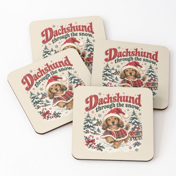 Item preview, Long Haired Dachshund Christmas Retro designed and sold by Dachshund World.