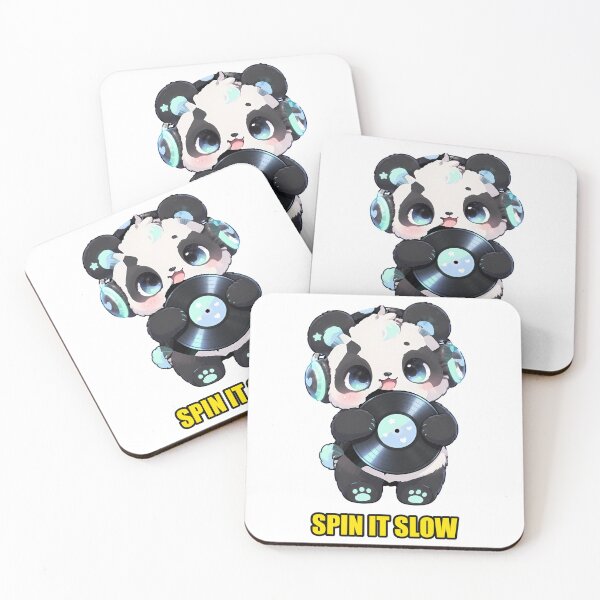 Item preview, Spin It Slow - Panda Holding Vinyl Record with Headphones designed and sold by T0LD Studio.