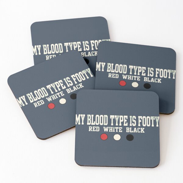 Item preview, My Blood Type Is Footy Red White Black designed and sold by Yellowriversss.
