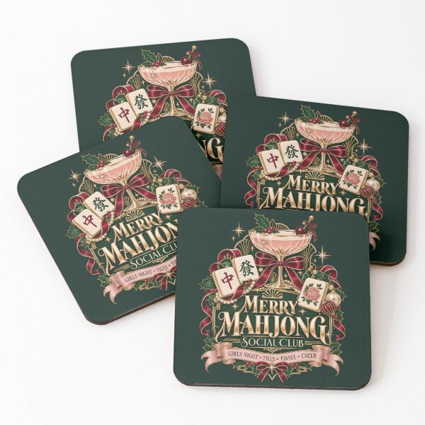 Item preview, Merry Mahjong Club Christmas – Art Deco Girls Night & Elegant Holiday Tile Game designed and sold by JanuszJarowicz.