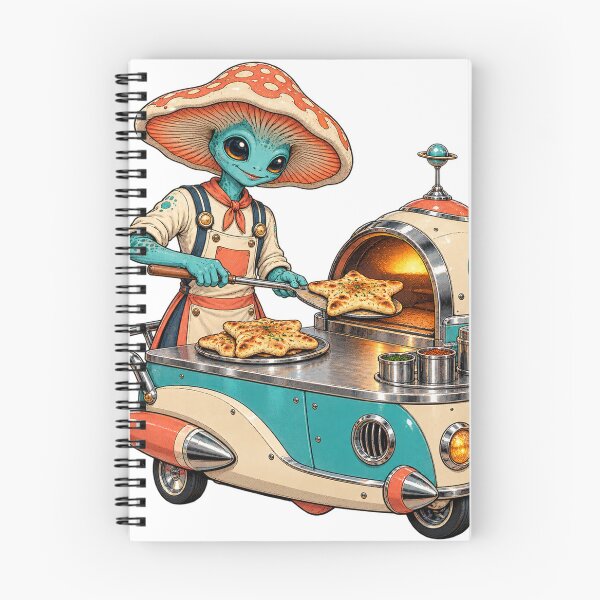 Item preview, Alien pizza baker in a retro food truck designed and sold by LongIslandDesgn.