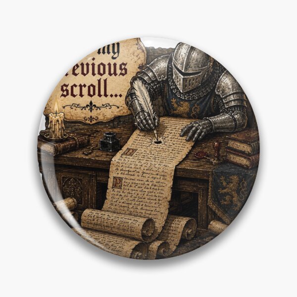 Item preview, Per My Previous Scroll Medieval Knight designed and sold by Funny Label.