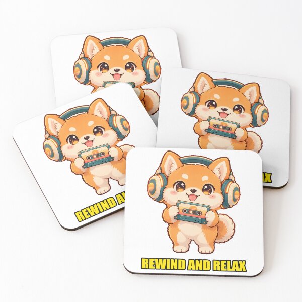 Item preview, Rewind And Relax - Shiba Inu with Cassette Tape and Headphon designed and sold by T0LD Studio.