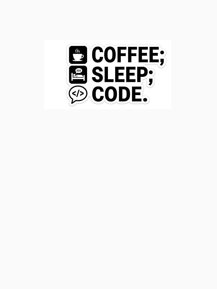 Thumbnail 4 of 4, Racerback Tank Top, Coffee Sleep Code Programmer Developer Coding Sticker designed and sold by Kushwaha18.