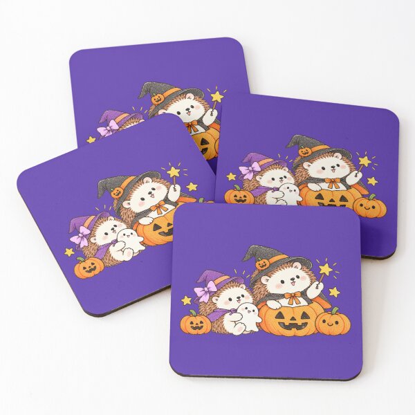 Item preview, Cute Hedgehog Couple Halloween Witches designed and sold by GOSUMI.