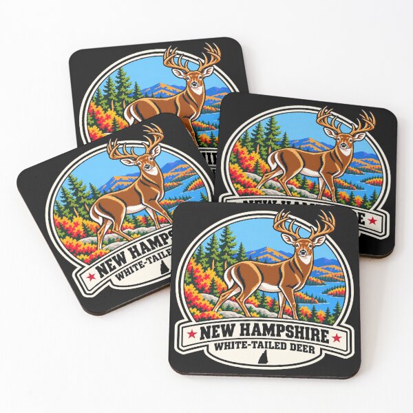 Item preview, New Hampshire White-Tailed Deer – Retro Autumn Wildlife designed and sold by American Fieldmark Studio.