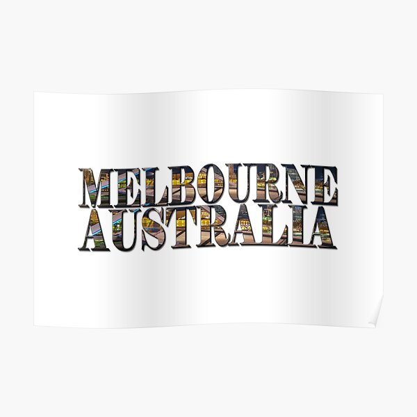 Melbourne Australia (on white) Poster