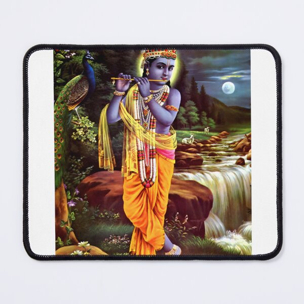 Item preview, Cute Radha Krishna Playing Flute Hindu Indian Art designed and sold by Instant Printing.