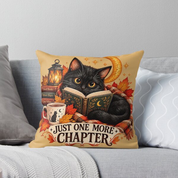 Item preview, Cozy Black Cat Reading Vintage Books designed and sold by RobertHun.