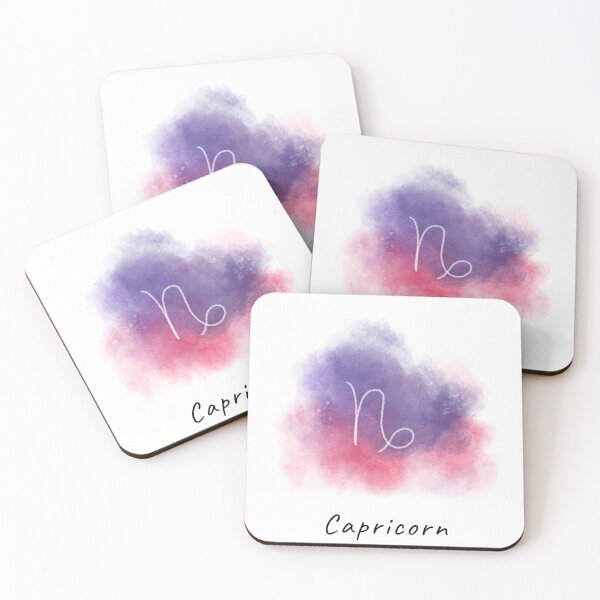 Item preview, Capricorn Glyph on Purple Pink Watercolor Cloud designed and sold by Cole's Design.