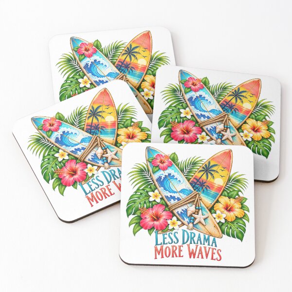 Item preview, Less Drama More Waves Tropical Surfboards designed and sold by J-CCreations.