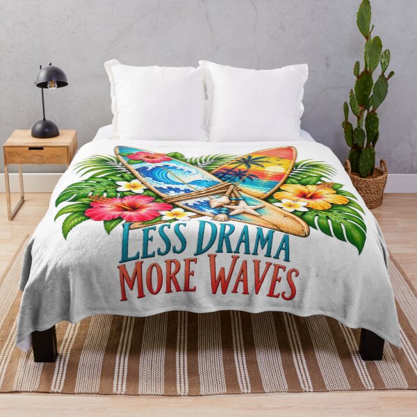 Item preview, Less Drama More Waves Tropical Surfboards designed and sold by J-CCreations.