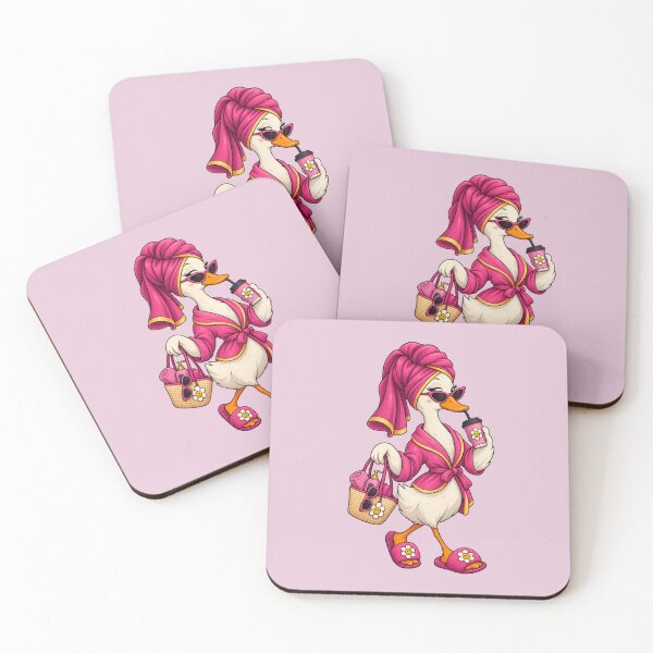 Item preview, Funny Glamorous Duck Spa Day Cartoon – Pink Self Care Aesthetic designed and sold by waikibi ⭐⭐⭐⭐.