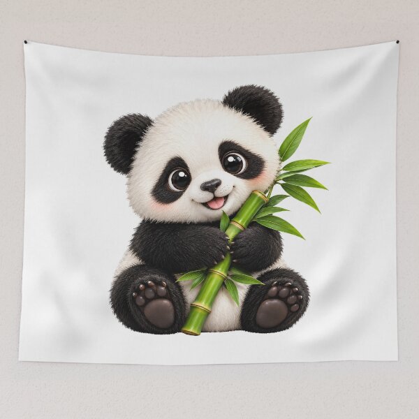 Item preview, Cute Panda Eating Bamboo – Kawaii Baby Panda Art designed and sold by Vayro cartoons.