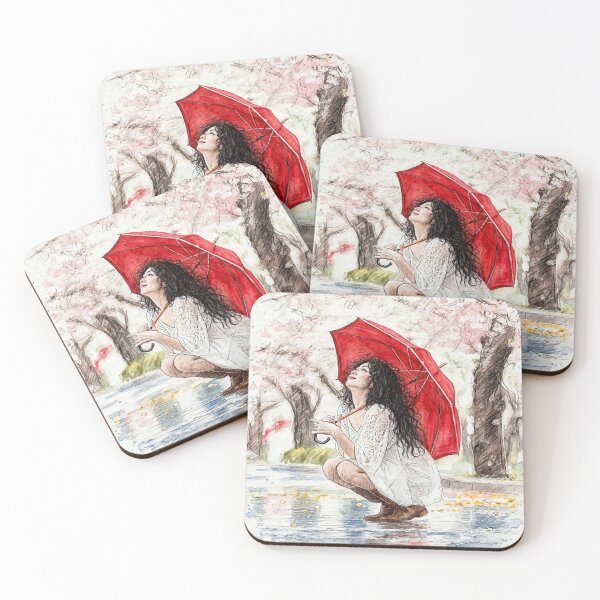 Item preview, Girl with Red Umbrella designed and sold by V&Z Ninish.