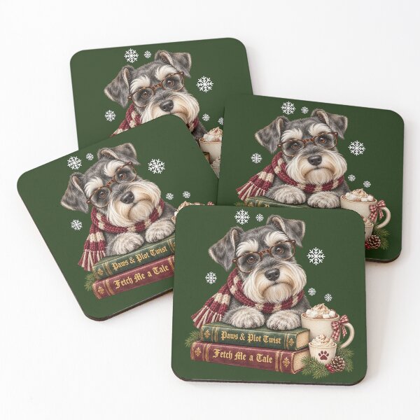 Item preview, Schnauzer Dog Christmas Santa Book Lover designed and sold by Cute & Sassy Custom Gifting Boutiques.