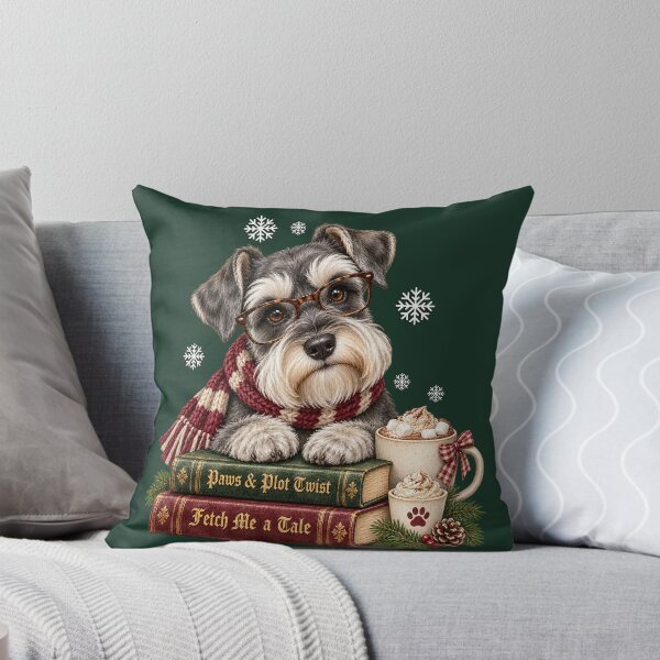 Item preview, Schnauzer Dog Christmas Santa Book Lover designed and sold by Cute & Sassy Custom Gifting Boutiques.