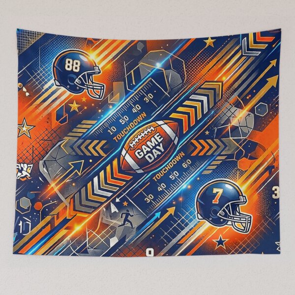 Item preview, Dynamic Sports Football Blue and Orange Pattern. designed and sold by Giulivo Store Graphic.