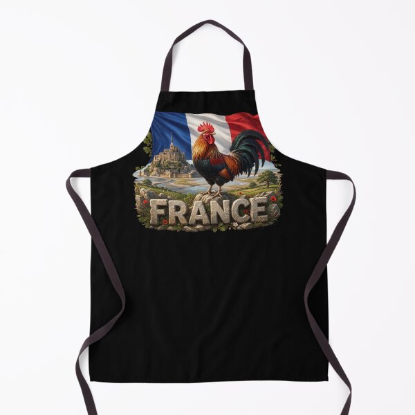 Aperçu de l'œuvre Patrimoine français – Le coq et le Mont Saint-Michel créée et vendue par FlagX.