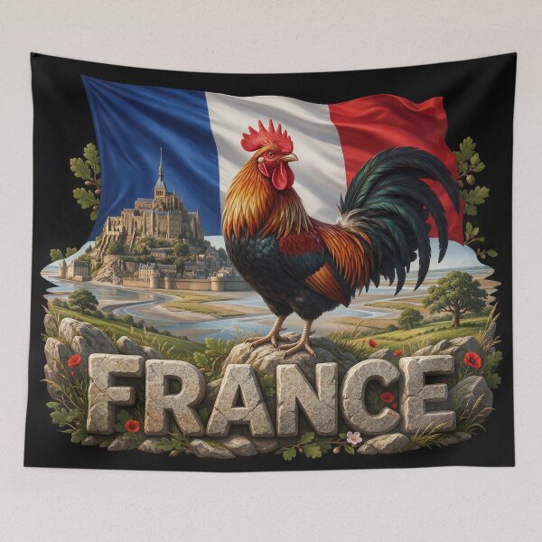 Item preview, France Heritage – Rooster & Mont Saint-Michel designed and sold by FlagX.