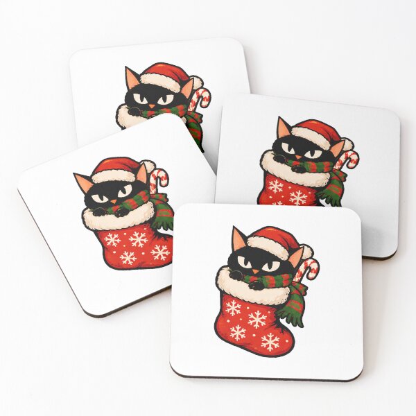 Item preview, Cute Black Cat Santa Hat Hiding In Christmas Stocking Gift designed and sold by Artycom.