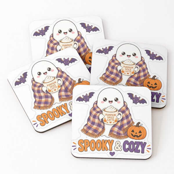 Item preview, Spooky and Cozy Ghost Pumpkin Spice Latte Halloween Sticker designed and sold by kilat42.