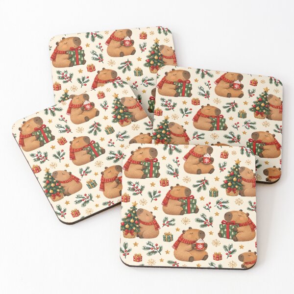 Item preview, Cozy Capybaras with Gifts Christmas Pattern designed and sold by victorsuarez.
