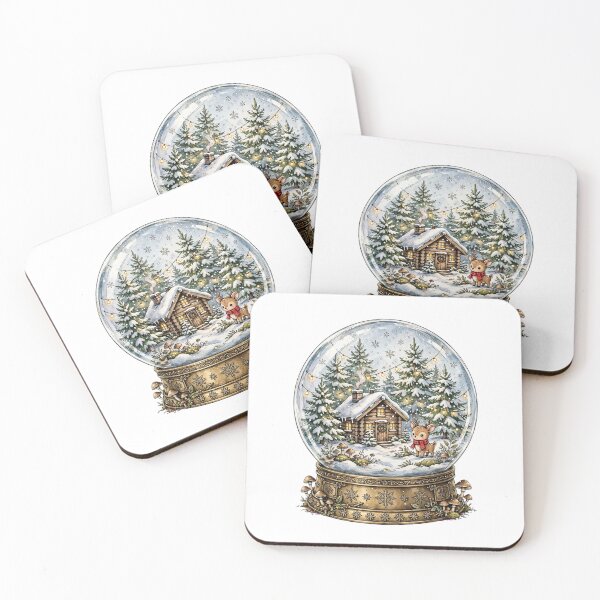 Item preview, Cozy Forest Cabin Snow Globe - Cottagecore Christmas with Cute Deer designed and sold by PrettyCrypt.
