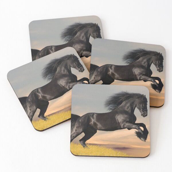 Item preview, Black horse rearing in the meadow designed and sold by KNBS.