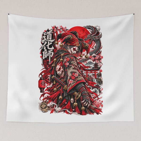 Item preview, Japanese Oni Jester Samurai Dragon Streetwear Art designed and sold by BAAKSHOP.