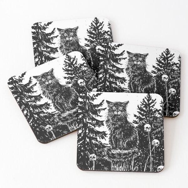 Item preview, Mystic Forest Cat and Skulls Dark Slavic Folklore  designed and sold by Yanuta.
