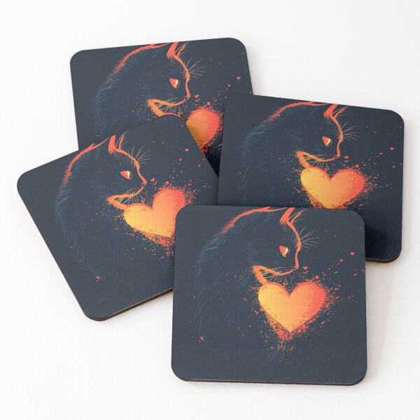 Item preview, Glowing Black Cat Heart - Fiery Love Art designed and sold by JossDesign15.