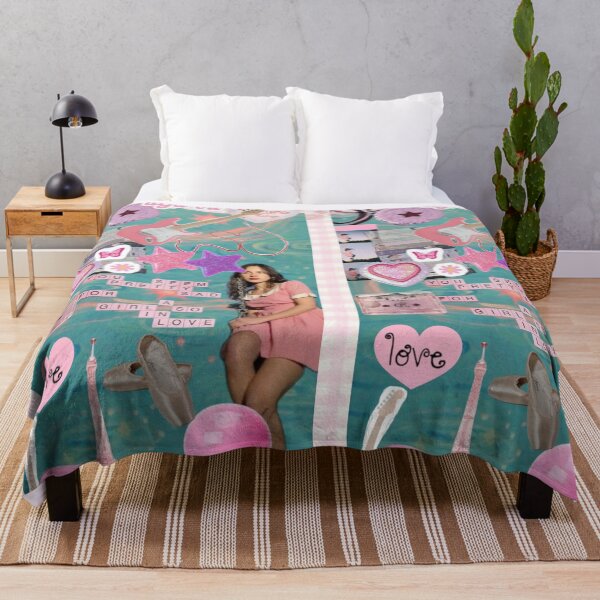 Item preview, Olivia Rodrigo Deja Vu Pink & Teal Aesthetic Collage Wallpaper designed and sold by KryaArts27.