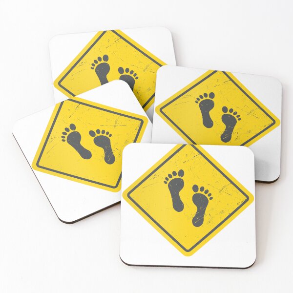 Item preview, Footprints Warning Sign designed and sold by Artful-inks.