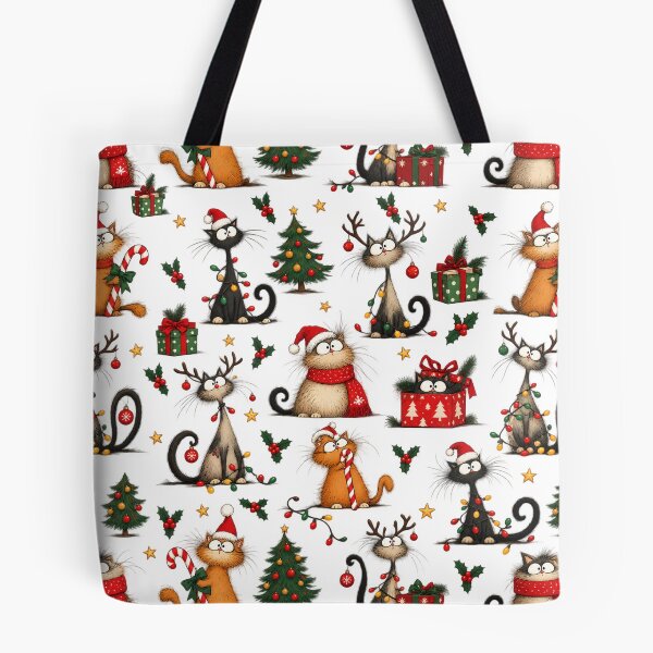 Item preview, Funny Christmas Cats Pattern designed and sold by PatternXOXO.