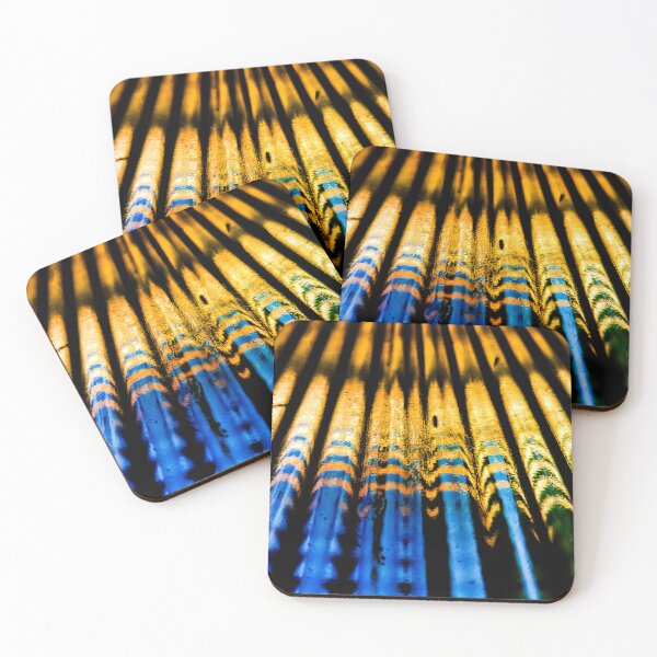 Item preview, Golden Rhythm – Blue and Gold Industrial Abstract Photography designed and sold by Visual Arts Dominika Cybuch.